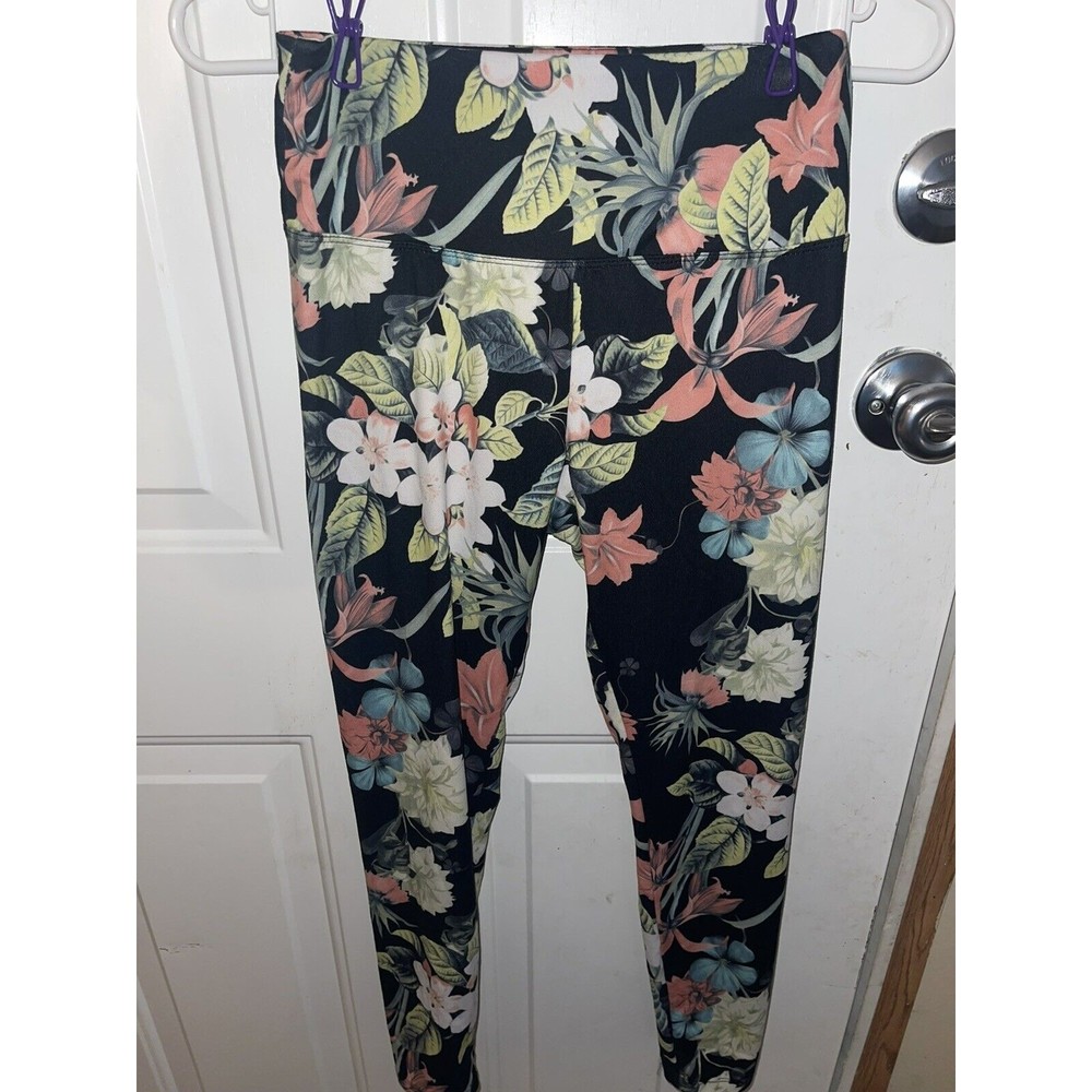 Women Ladies Floral Leggings Size Small